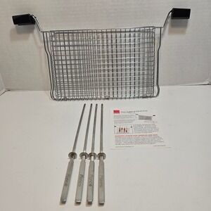 Ronco Mesh Basket Kabob Skewers‎ Rods Rotisserie Grilling Tools Stainless Steel